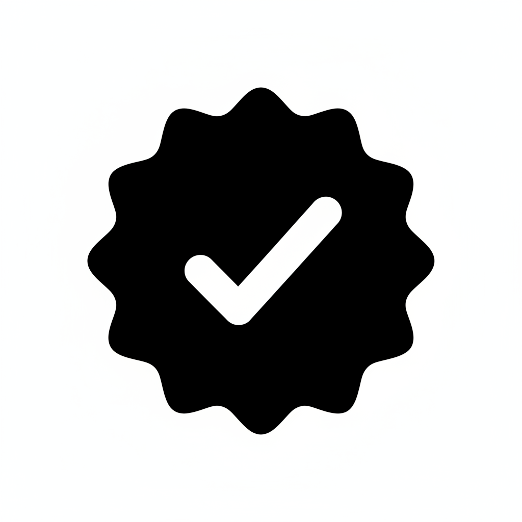 Minimal Black Scalloped Verified Badge