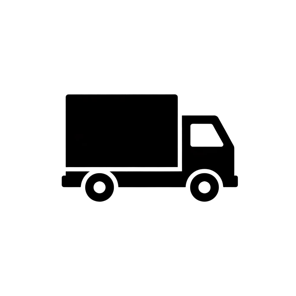 Minimal Black Shipping Truck Icon